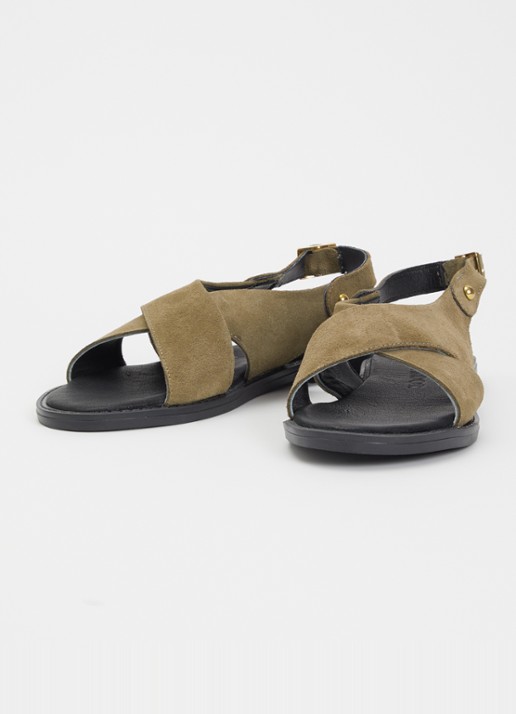 Sofie Schnoor Novasw sandaal van suède - detail 2 donkerkhaki
