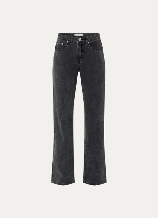 Sofie Schnoor Paris high waist loose fit jeans met steekzakken - voorkant 2 donkergrijs