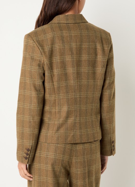 Sofie Schnoor Poppy blazer met ruitdessin en steekzakken - achterkant 4 bruin