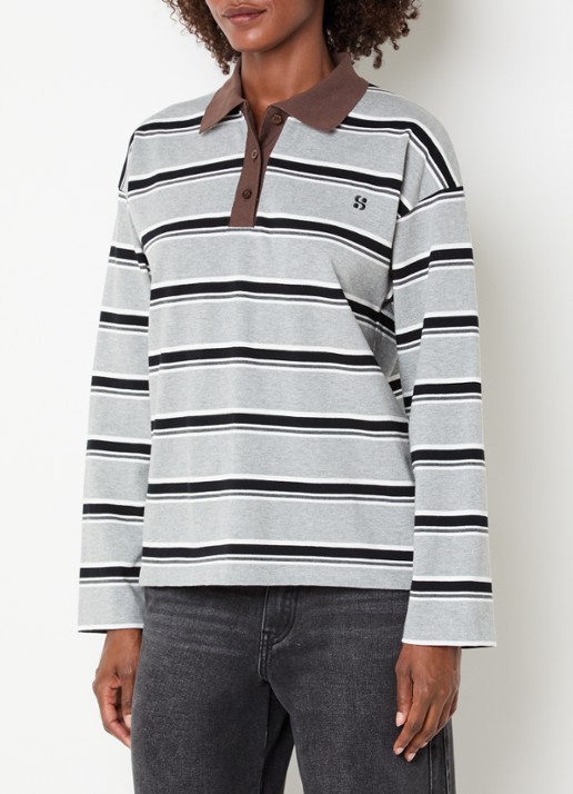 Sofie Schnoor Priasw polo van sweatstof met streepprint
