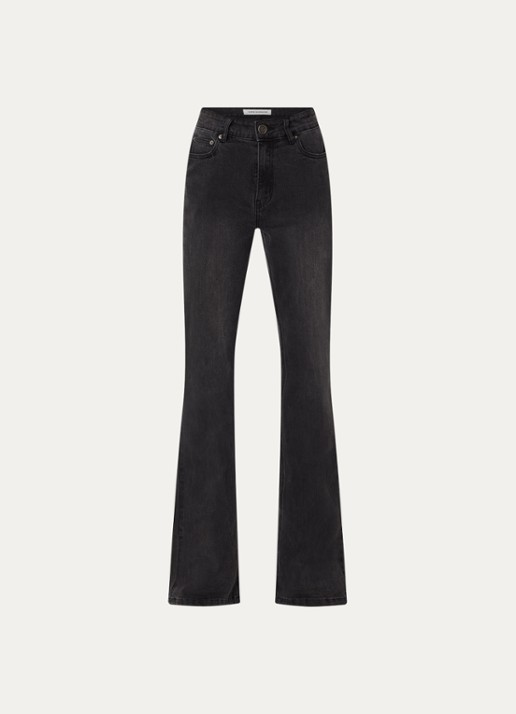 Sofie Schnoor Riga high waist flared jeans met gekleurde wassing - voorkant antraciet