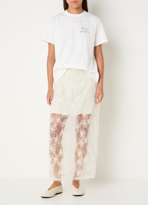 Sofie Schnoor Riversw T-shirt met front- en backprint - voorkant 3 gebroken wit
