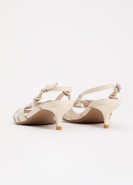 Sofie Schnoor Rosalindsw sandalette van lakleer met gevlochten detail - achterkant gebroken wit