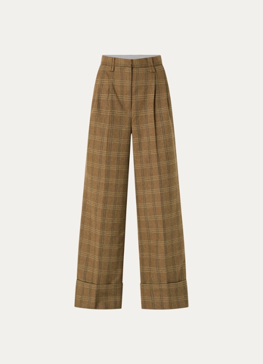 Sofie Schnoor Rosana high waist wide fit pantalon met steekzakken - voorkant 3 bruin