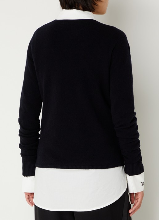 Sofie Schnoor Sai fijngebreide pullover met sierknopen - achterkant 3 zwart