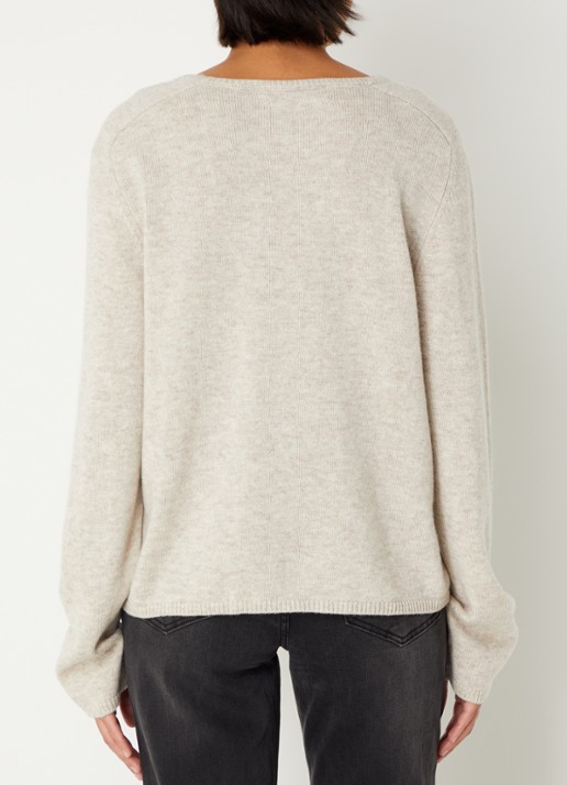 Sofie Schnoor Saya fijngebreide pullover met gemêleerd dessin - achterkant 3 beige