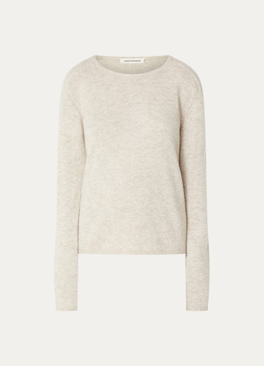 Sofie Schnoor Saya fijngebreide pullover met gemêleerd dessin - voorkant beige