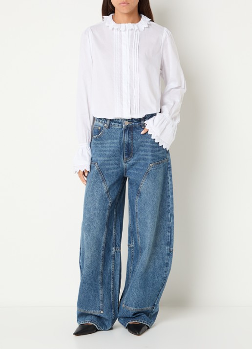 Sofie Schnoor Serena oversized blouse  - voorkant 2 wit