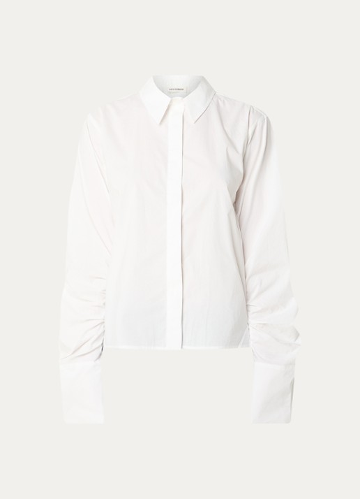 Sofie Schnoor Shirley blouse met smockwerk - voorkant wit