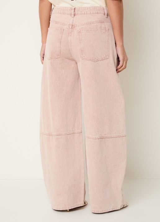 Sofie Schnoor Sonjasw mid waist baloon fit jeans met gekleurde wassing - achterkant 5 oudroze