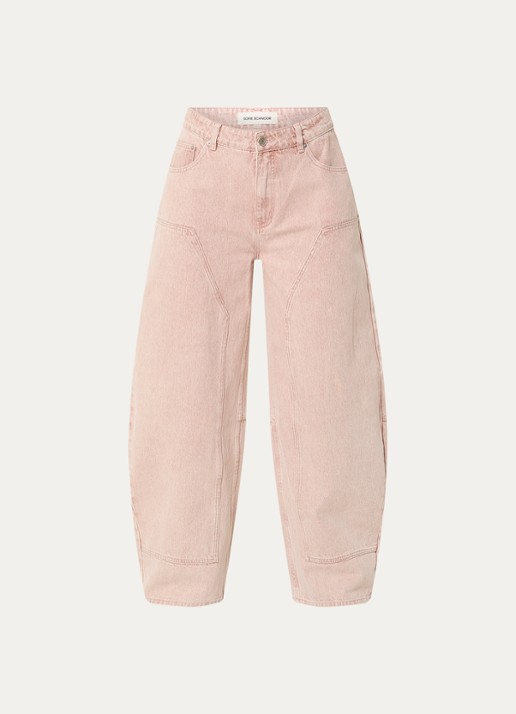 Sofie Schnoor Sonjasw mid waist baloon fit jeans met gekleurde wassing - voorkant 3 oudroze
