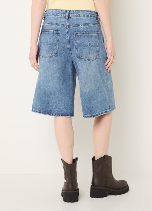 Sofie Schnoor Stokesw  mid waist wide leg jort met steekzakken - achterkant blauw