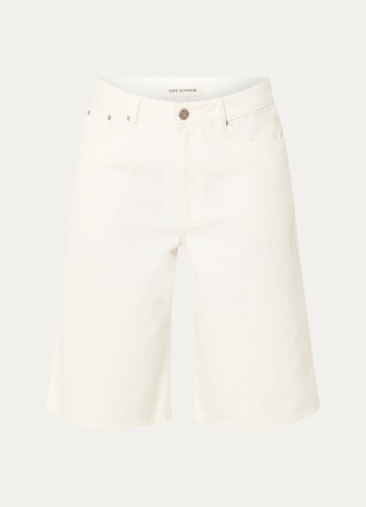 Sofie Schnoor Stokesw  mid waist wide leg jort met steekzakken - voorkant gebroken wit
