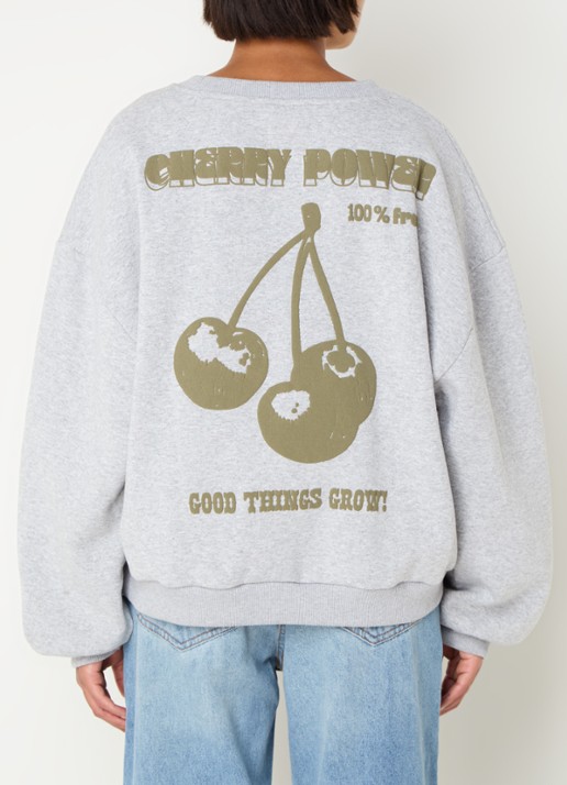 Sofie Schnoor Sweater met front- en backprint - detail grijsmele
