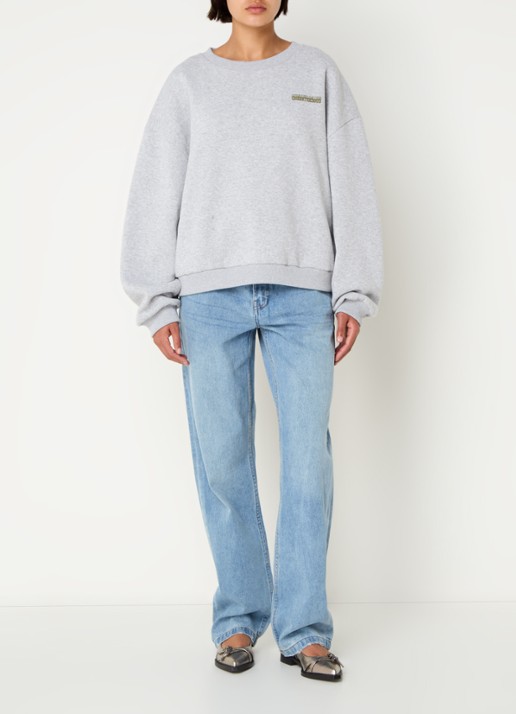Sofie Schnoor Sweater met front- en backprint - voorkant 3 grijsmele