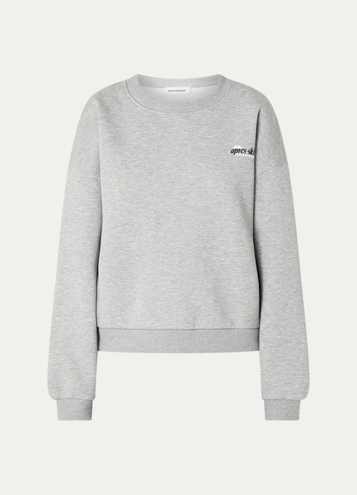 Sofie Schnoor Sweater met front- en backprint - voorkant grijsmele