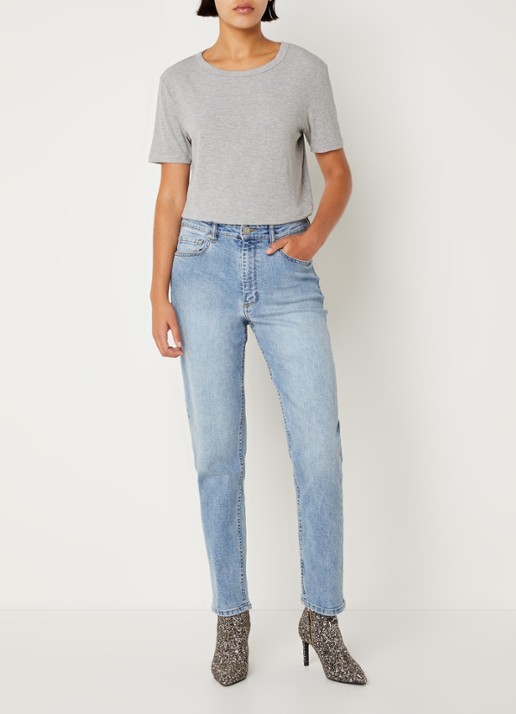 Sofie Schnoor T-shirt met ribstructuur  - voorkant 4 grijs