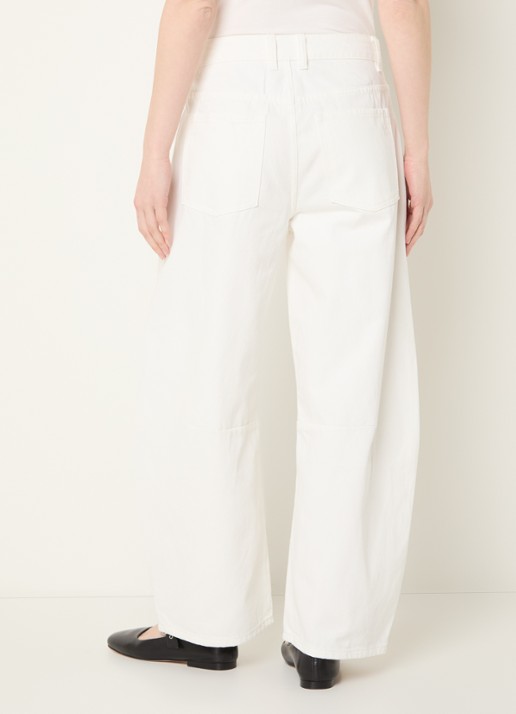 Sofie Schnoor Tomar high waist cropped wide leg jeans met gekleurde wassing - achterkant gebroken wit