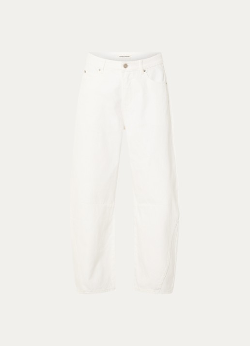 Sofie Schnoor Tomar high waist cropped wide leg jeans met gekleurde wassing - voorkant 2 gebroken wit