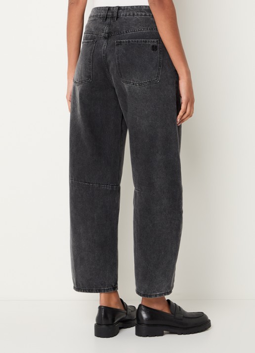 Sofie Schnoor Tomar high waist cropped wide leg jeans met gekleurde wassing - achterkant 3 antraciet