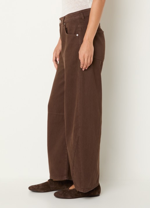 Sofie Schnoor Tomar high waist cropped wide leg jeans met gekleurde wassing - detail 5 donkerbruin