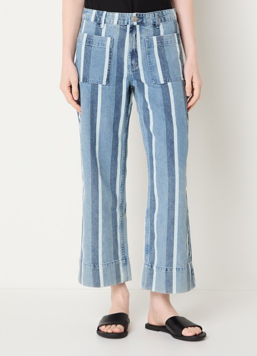 Sofie Schnoor Toulouse high waist straight leg cropped jeans met streepprint