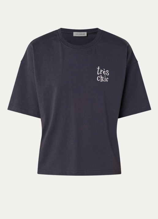 Sofie Schnoor Verasw T-shirt met borduring - voorkant 3 donkerblauw