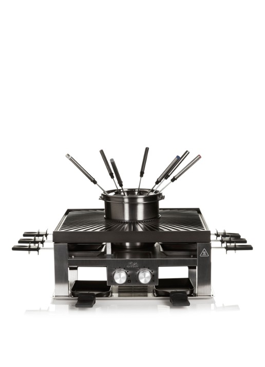 Solis Combi 3-in-1 grill fondue en gourmetstel 35 cm 796 - voorkant 3 zwart
