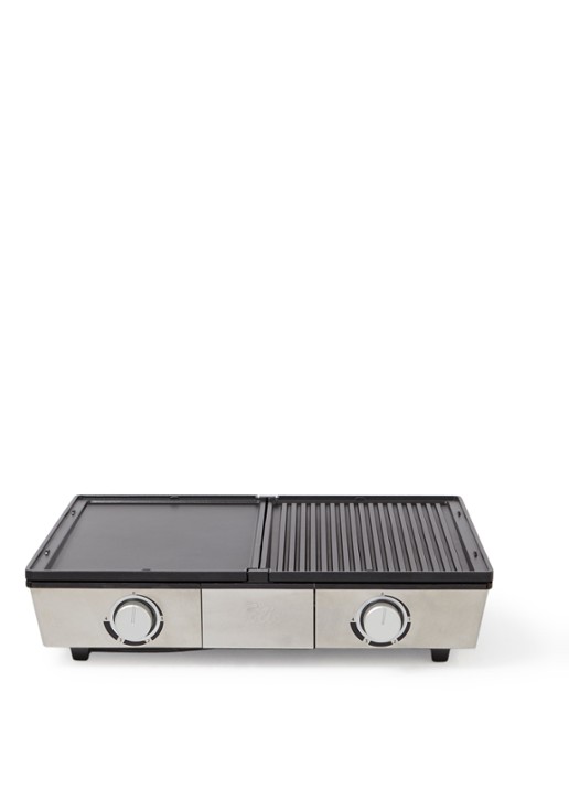 Solis Deli contactgrill  49,5 x 40,5 cm - voorkant zilver