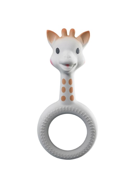 Sophie de Giraf So'Pure bijtspeeltje met ring 14 cm - voorkant 2 wit