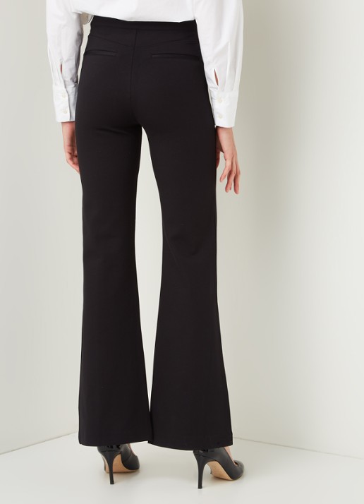 SPANX High waist flared fit pantalon van jersey met deelnaad - achterkant zwart