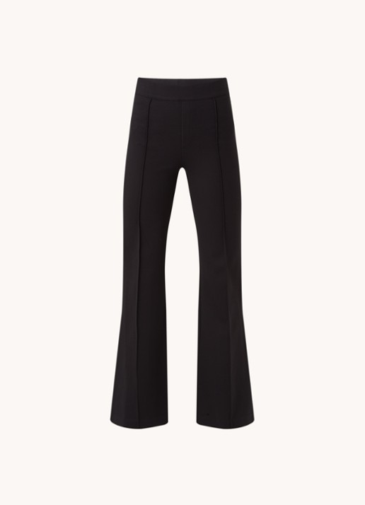 SPANX High waist flared fit pantalon van jersey met deelnaad - voorkant 3 zwart