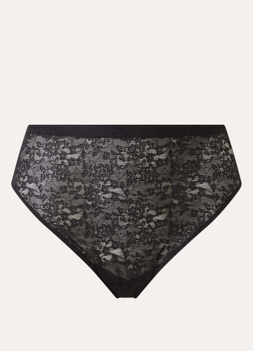 SPANX High waist hipster van kant - voorkant zwart
