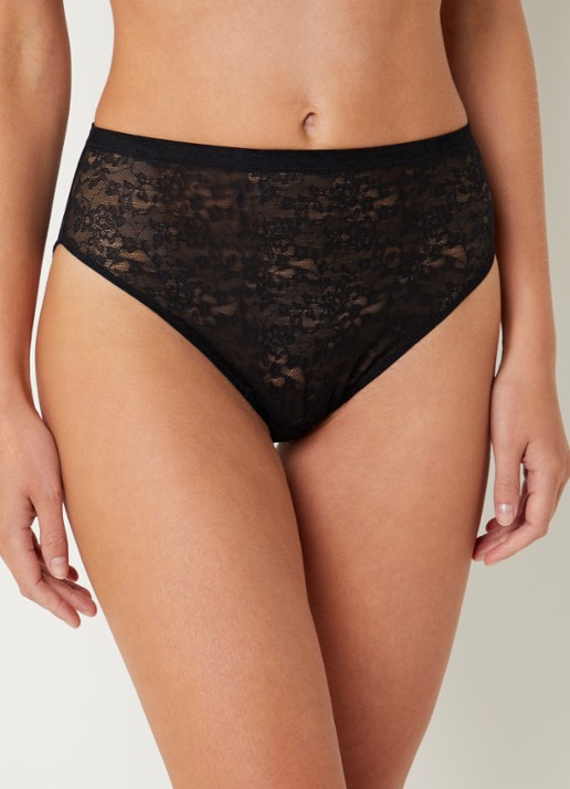 SPANX High waist hipster van kant - voorkant 2 zwart