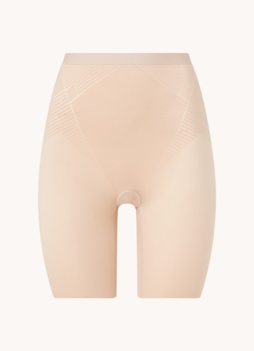 SPANX High waisted corrigerende short - voorkant beige