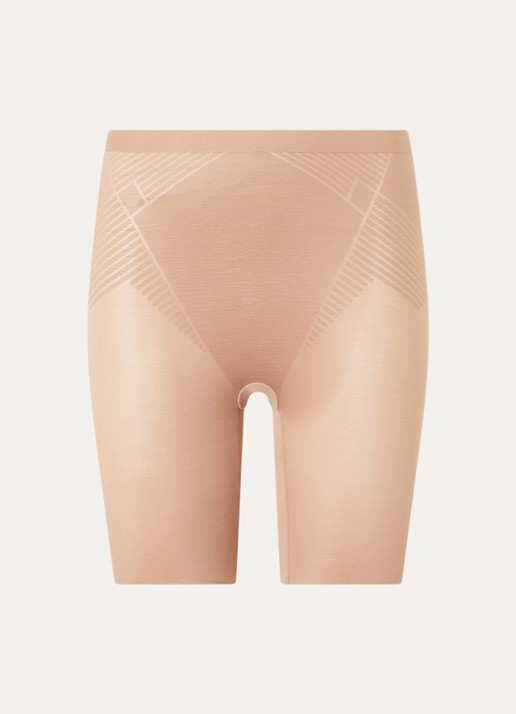 SPANX Invisible corrigerende short met glanzende finish - voorkant lichtbruin