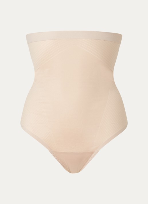 SPANX Invisible high waisted corrigerende string - voorkant beige