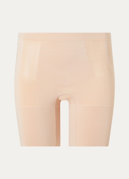 SPANX Oncore high waisted corrigerende short - voorkant 3 lichtbruin