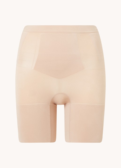 SPANX Oncore high waisted corrigerende short - voorkant donkerbeige