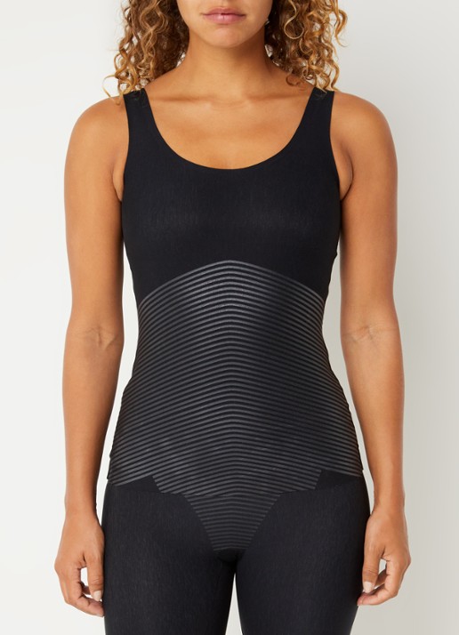 SPANX Tanktop met structuur - voorkant 3 zwart