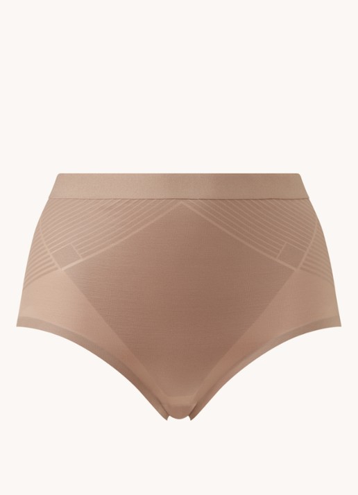 SPANX Thinstincts 2.0 high waisted naadloze corrigerende slip - voorkant taupe