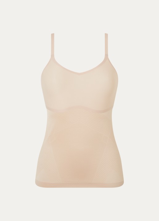 SPANX Thinstincts corrigerende naadloze tanktop - voorkant donkerbeige
