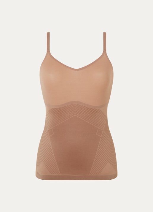 SPANX Thinstincts corrigerende naadloze tanktop - voorkant 2 lichtbruin
