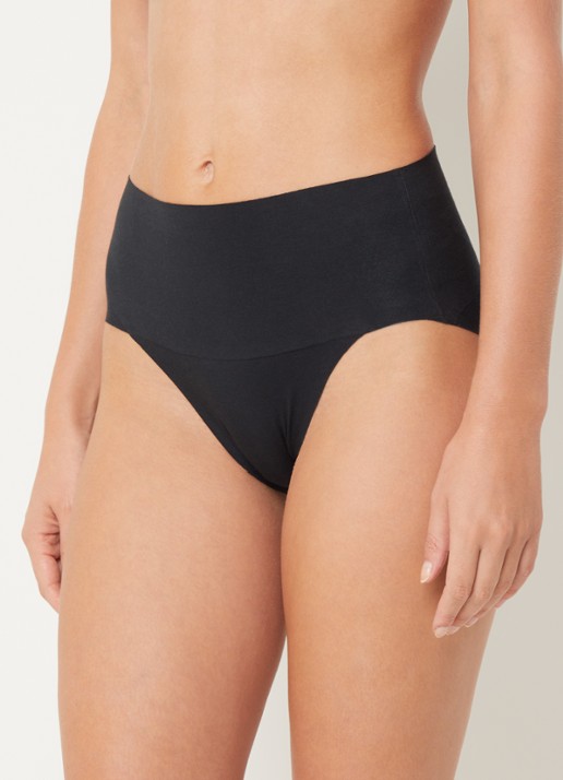 SPANX Undie-tec high waisted corrigerende slip - voorkant 4 zwart