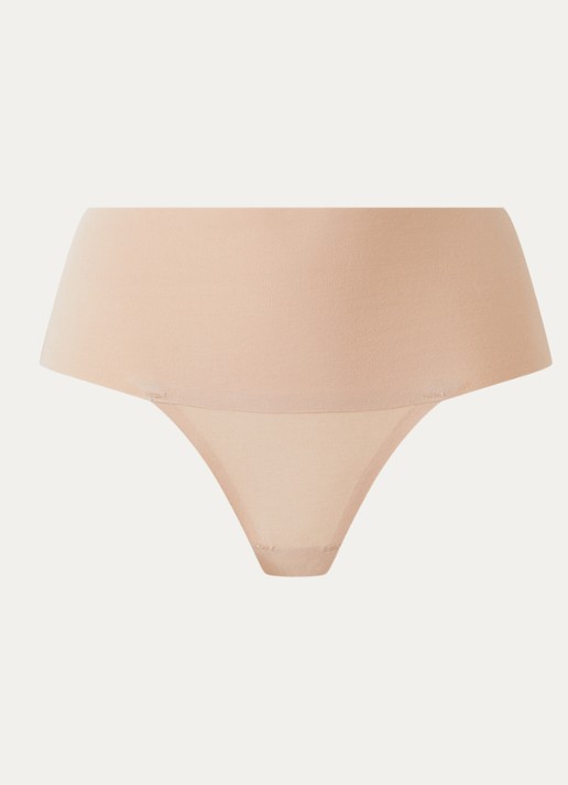 SPANX Undie-tectable high waisted corrigerende string    - voorkant naturel