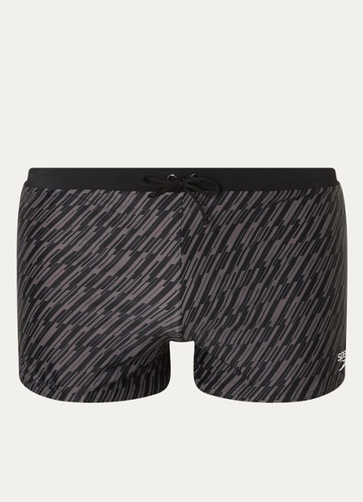 Speedo  Vamilton zwemboxer met print en logo - voorkant 3 donkergrijs