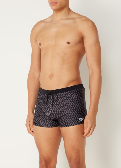 Speedo  Vamilton zwemboxer met print en logo - voorkant 4 donkergrijs