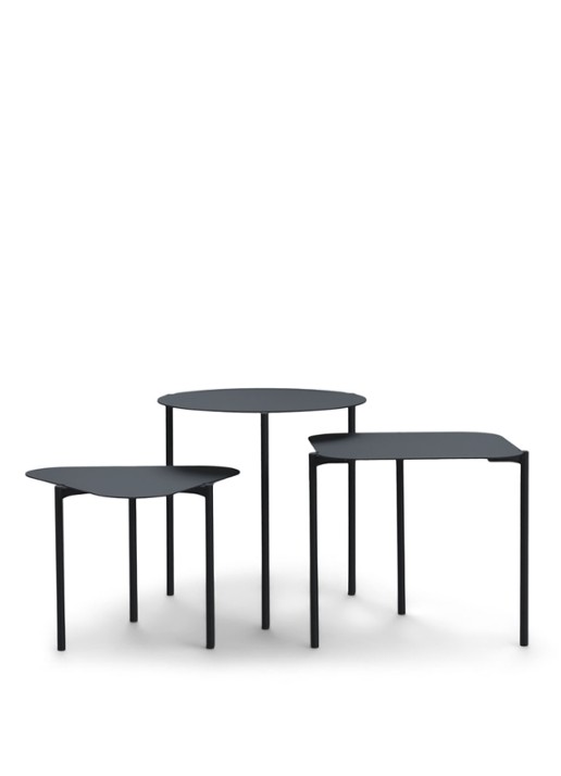 Spinder Do-re-mi bijzettafel set van drie - voorkant zwart