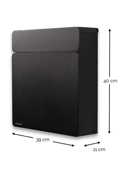 Spinder Inbox brievenbus 40 cm - detail 6 zwart