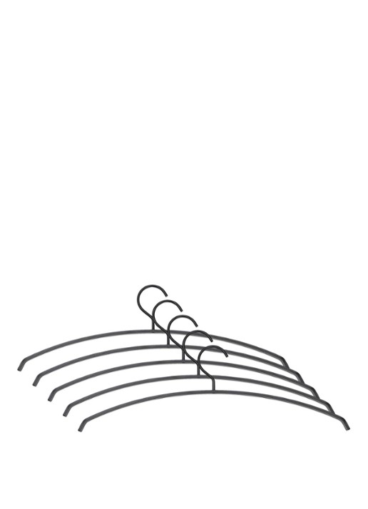 Spinder SILVER kledinghanger set van 5 - voorkant zwart